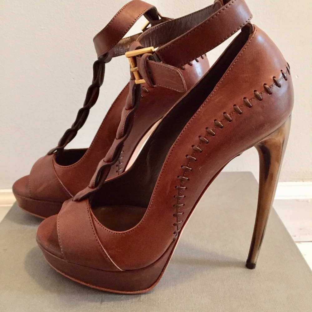 Alexander McQueen t-strap leather sandals SZ IT36 - Picture 6 of 8